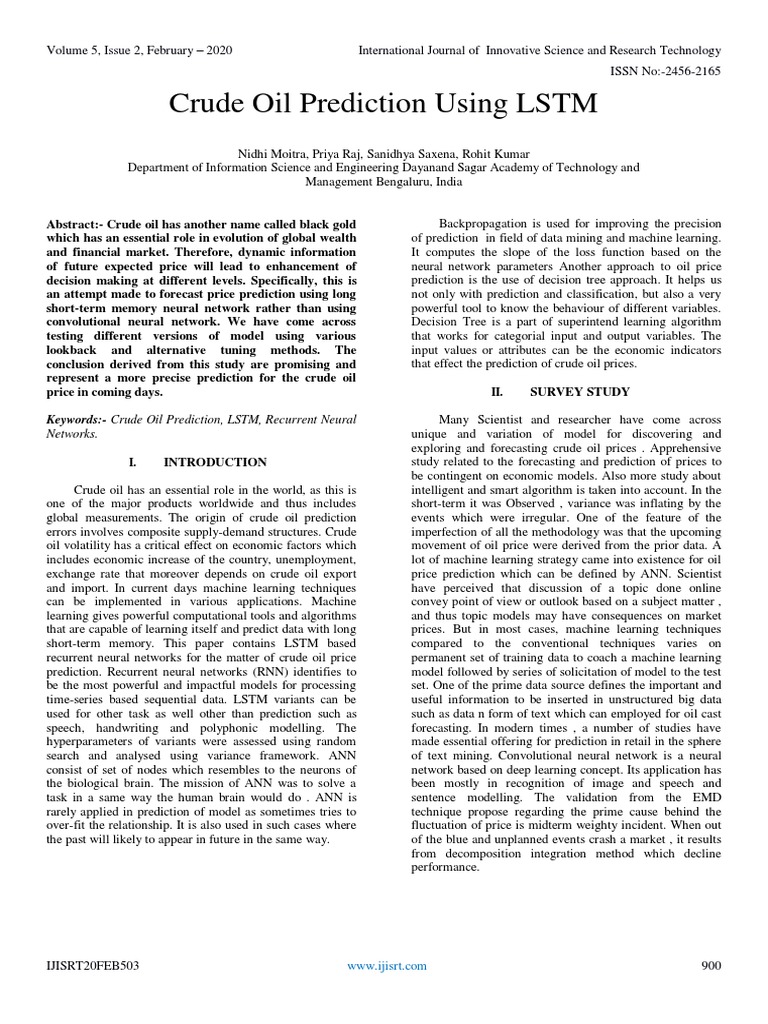 LSTM for Crude Oil Price Prediction | PDF | Artificial Neural Network ...