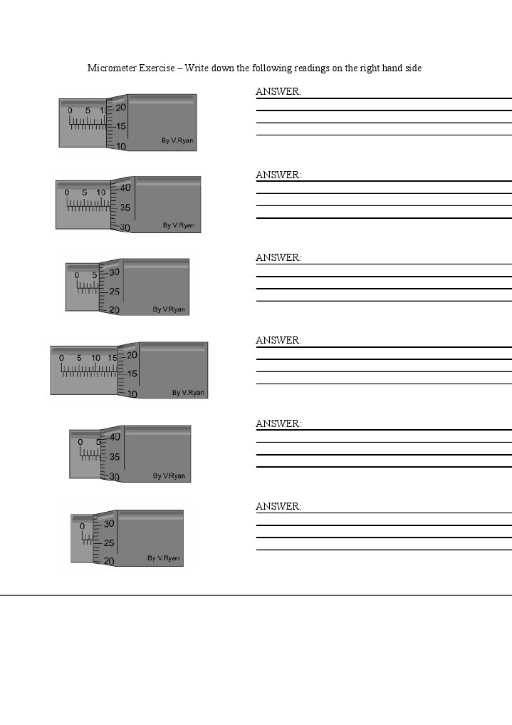 Micrometer Exercise PDF