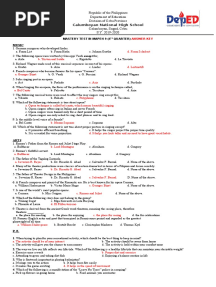 Fourth-Mastery-Test-in-MAPEH-9 A - Key