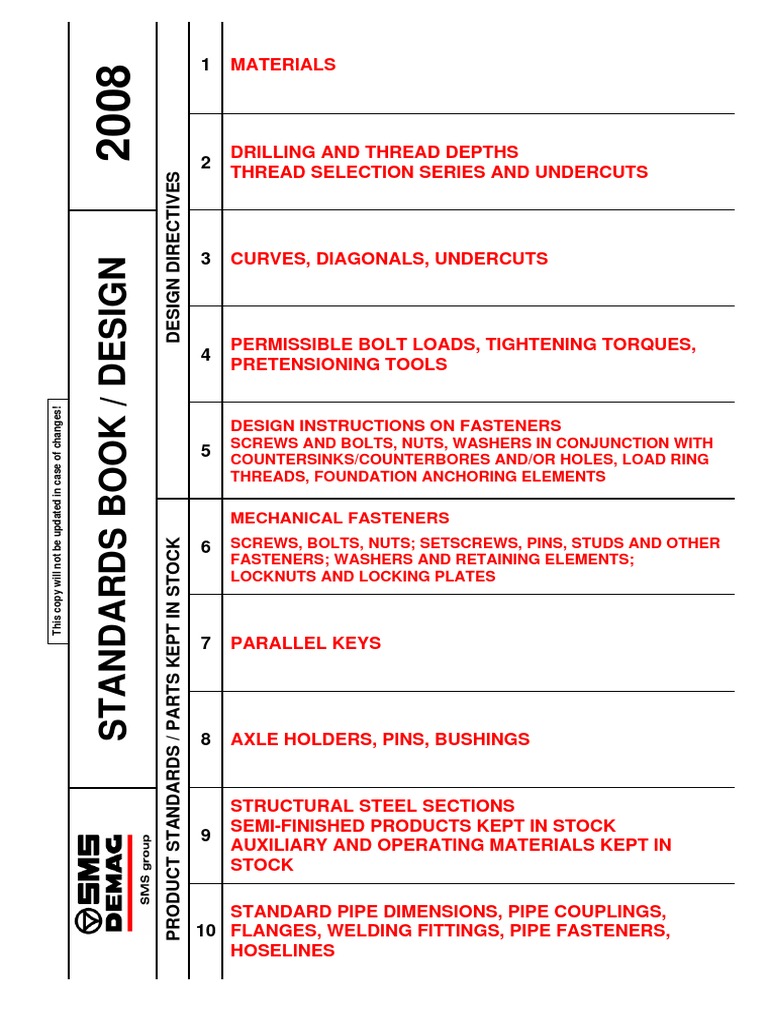 Standards Book - 2008 | PDF | Pipe (Fluid Conveyance) | Nut