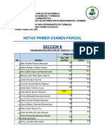 Notas Primer Parcial, SECCIÓN B, EDIFICIO T-11, USAC. 