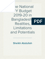 The National FY Budget 2019-20 in Bangladesh 