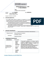 UNIDAD DIDÁCTICA I MATEMATICA 2° - I BIM. Ciclo AVANZADO