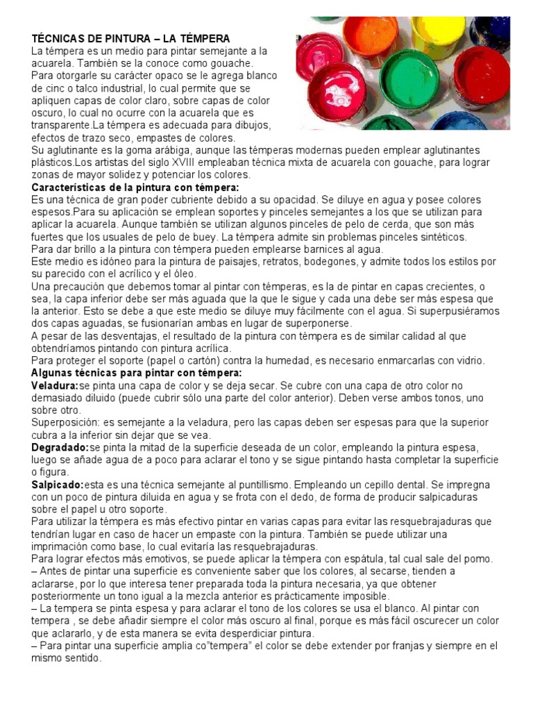 Técnicas de Pintura | PDF | Pinturas | Artes plásticas