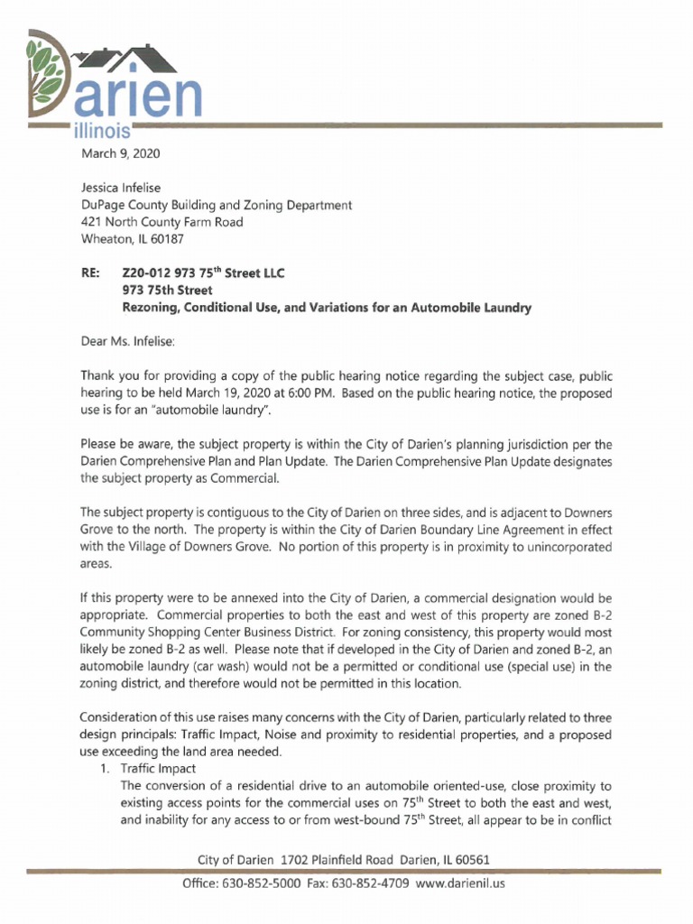 Darien Letter On Car Wash PDF