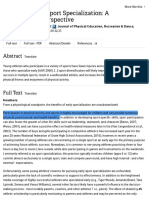 Impact of Early Sport Specialization: A Physiological Perspective - ProQuest