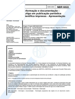 NBR 6022 - 2003 - Informação e Documentação - Artigo em Publicação Periódica Científica Impressa - Apresentação