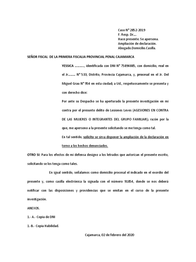 Escrito de Ampliación de Investigación | PDF