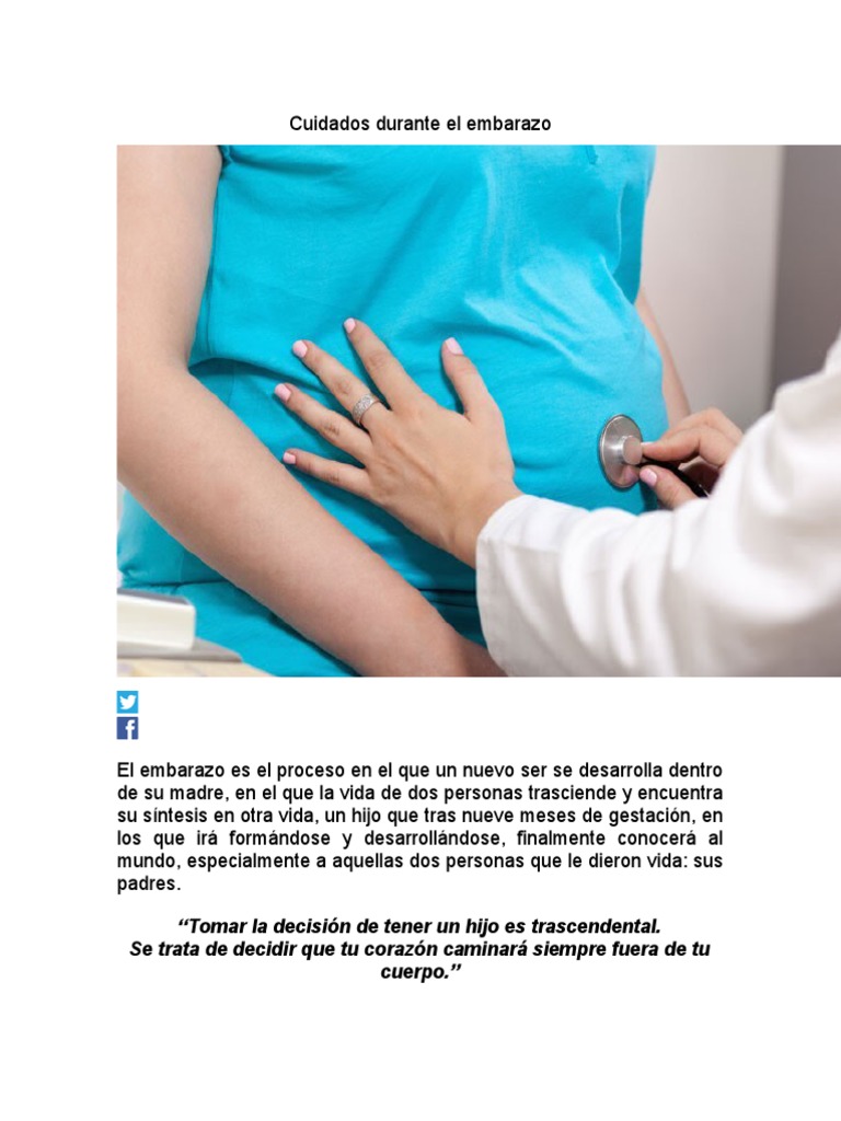 Cuidados Durante El Embarazo | PDF | El embarazo | Parto