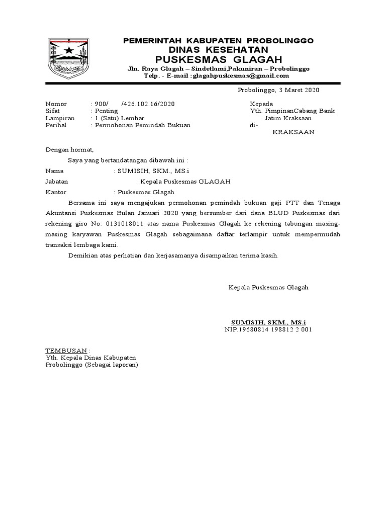 Surat Permohonan Gaji Bank Jatim PDF