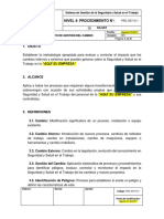 PRC-SST-011 Procedimiento de Gestion Del Cambio