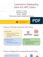 Lessons Learned in Deploying OpenStack For HPC Users