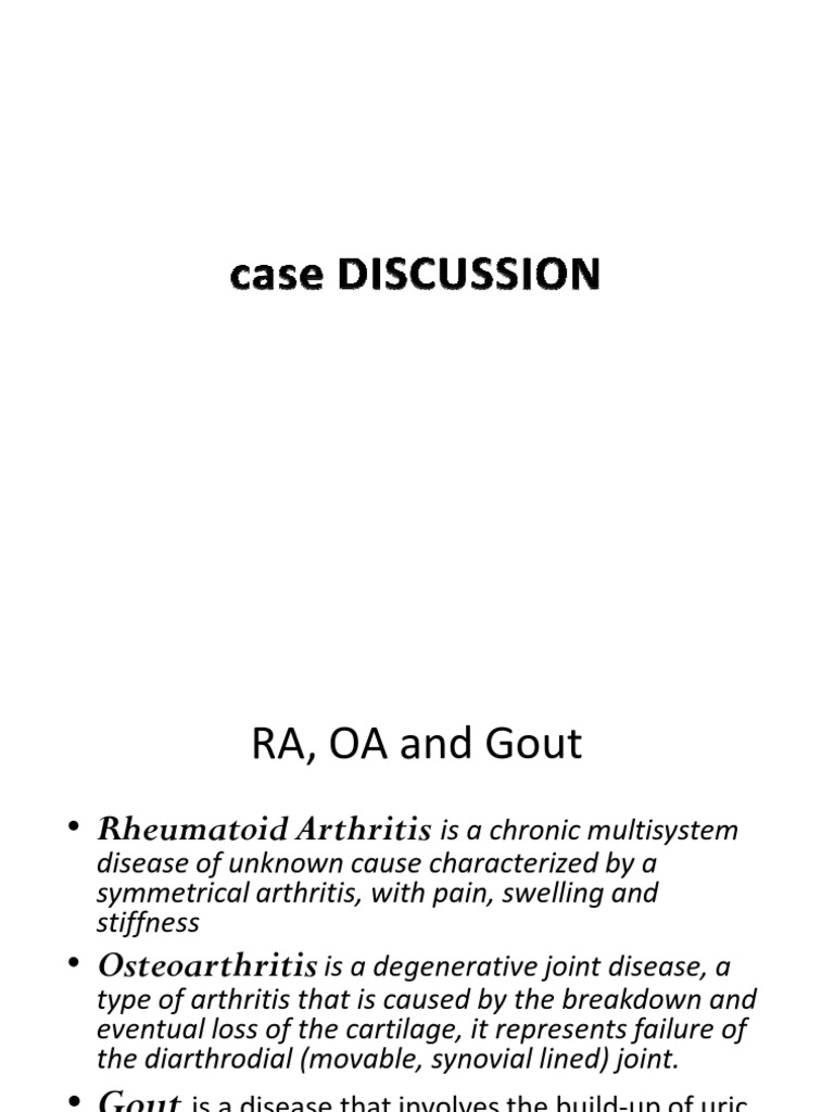 Rheumatoid Arthritis, Osteoarthritis & Gout PDF Arthritis Gout