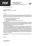 Oficio de Entrega de Acta Al Rector de Gracia