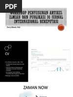 WORKSHOP PENYUSUNAN ARTIKEL ILMIAH DAN PUBLIKASI DI JURNAL INTERNASIONAL BEREPUTASI