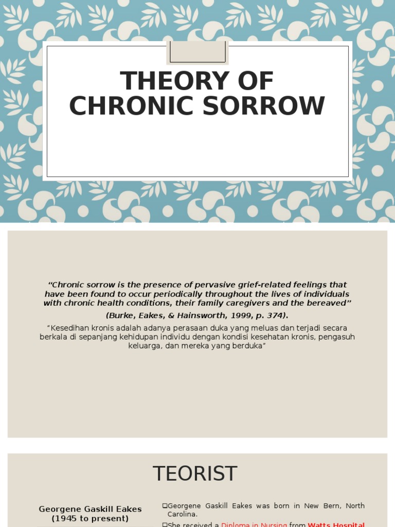 What Are The Main Concepts Of Chronic Sorrow Theory By Eakes