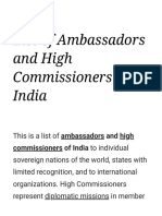 List of Ambassadors and High Commissioners of India - Wikipedia