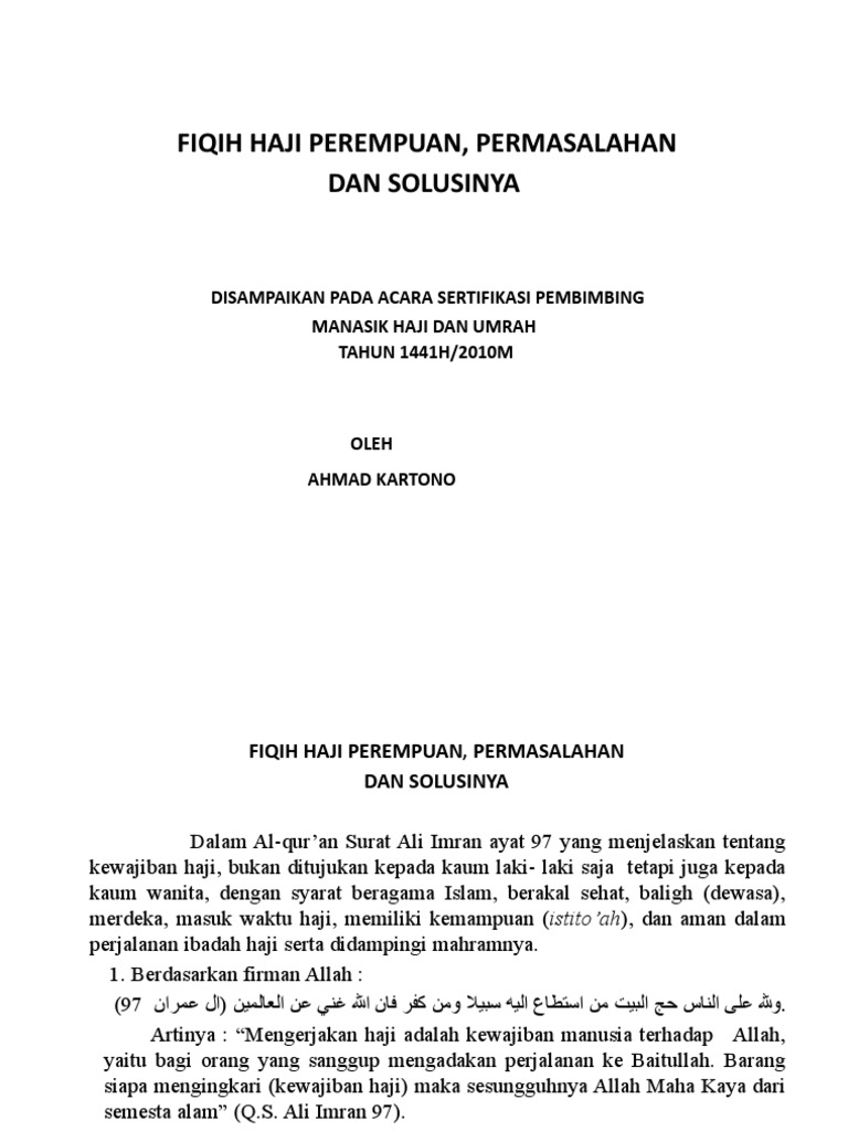 Fiqih Haji Perempuan Pdf
