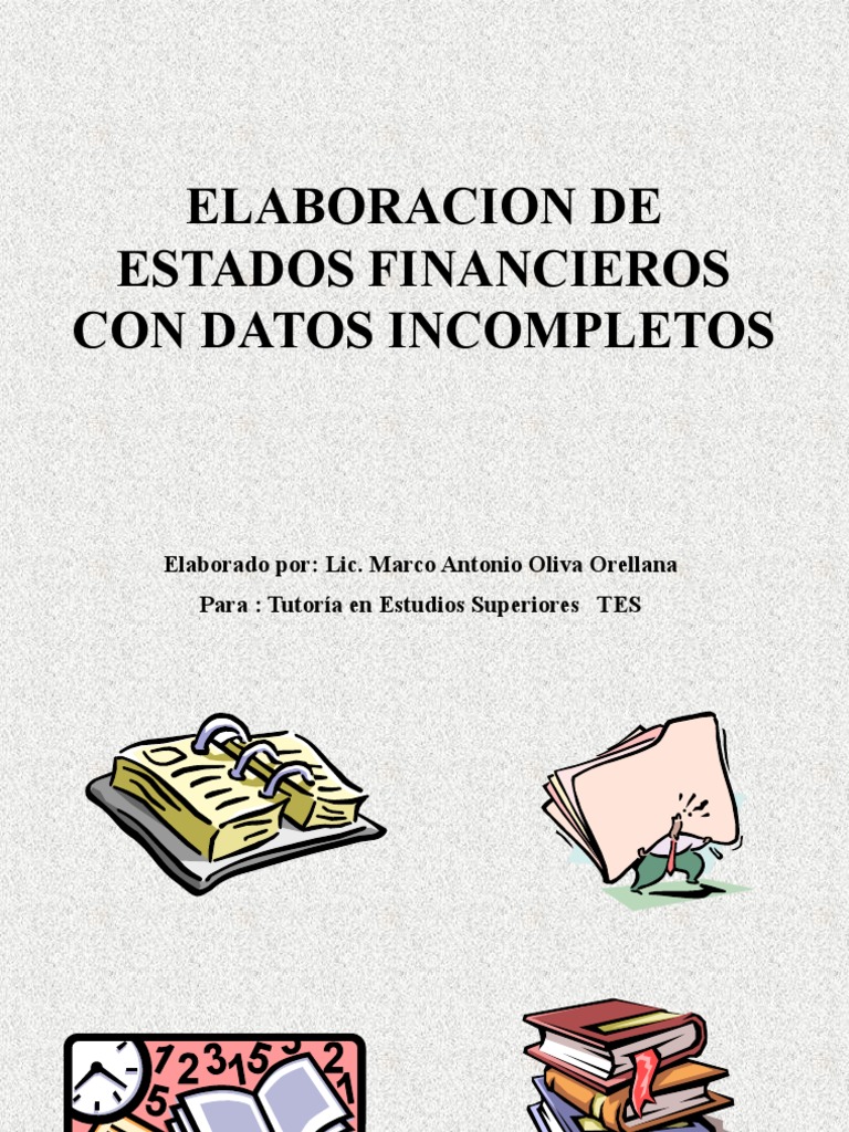 Estados Financieros con Datos Incompletos | PDF | Depreciación | Estado ...