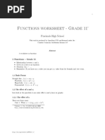 Functions Worksheet - Grade 11 1