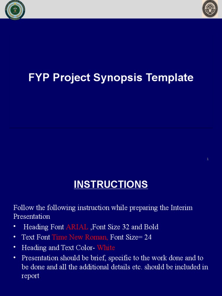 FYP Project Synopsis Guidelines | PDF