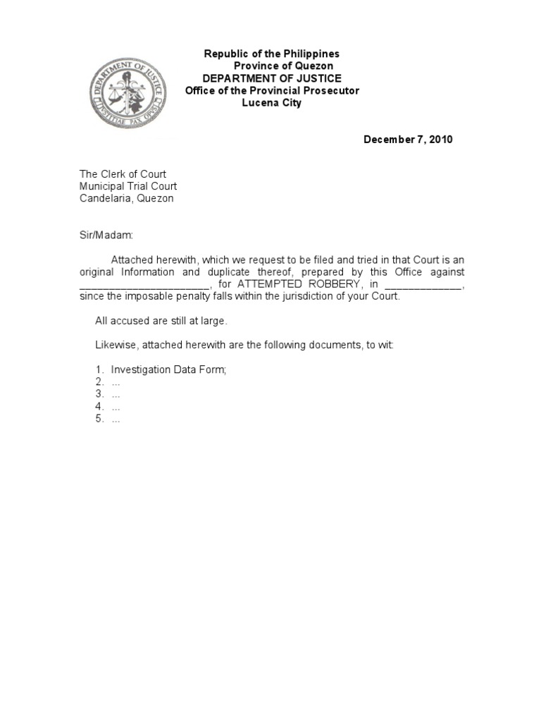 Attempted Robbery Case Filing Document | PDF | Law