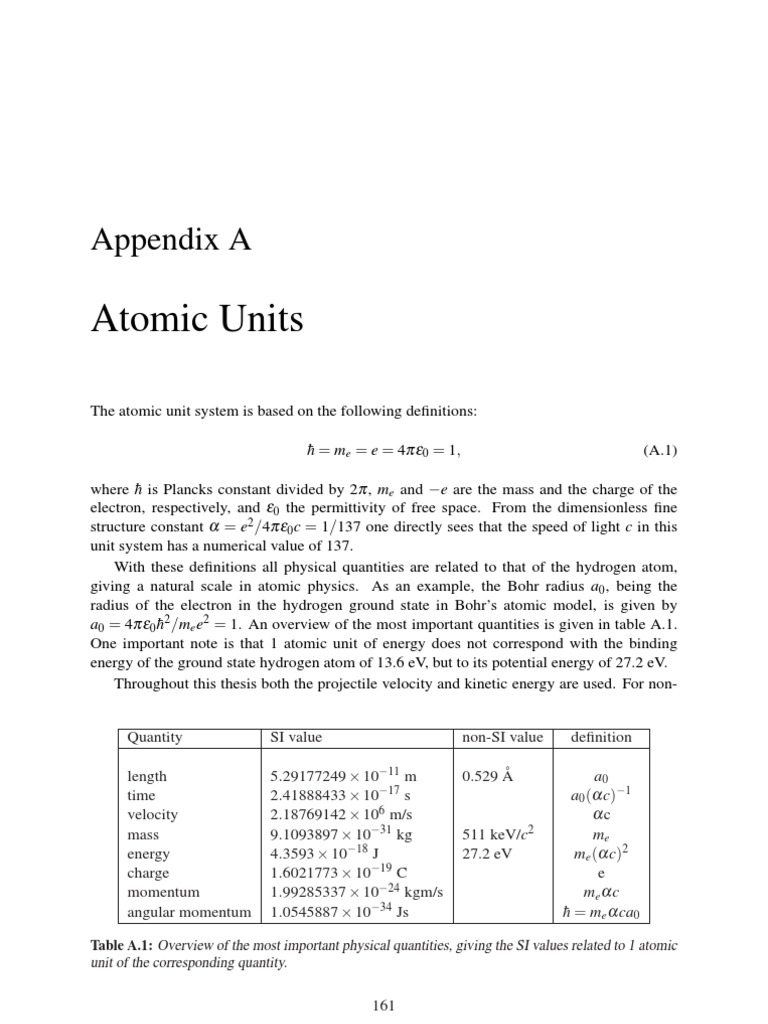 Understanding Atomic Units in Physics | PDF | Electronvolt | Ionization