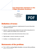 Soaring High Career Immersion Experience As The Pathway To Flight Attendant Excellency