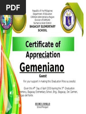 graduation certificate