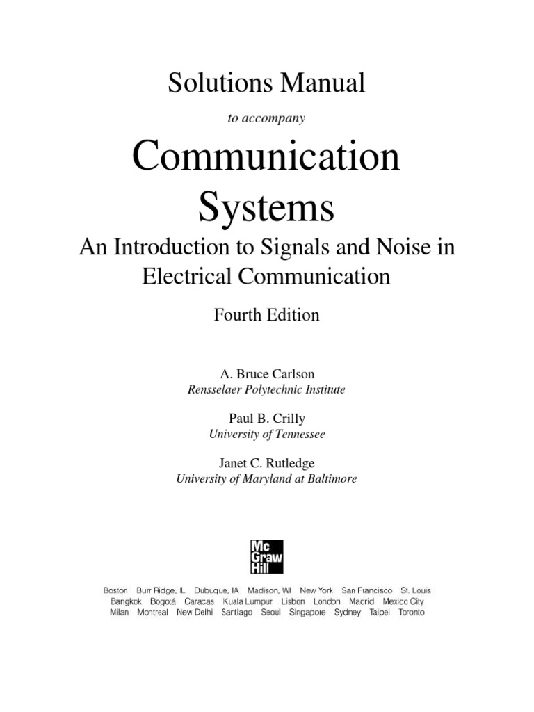 Communication Systems 4th Edition 2002 Carlson Solution Manual Intellectual Property Law Media Freedom