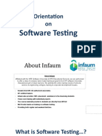 Orientation On Software Testing
