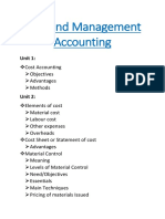 Cost and Management Accounting