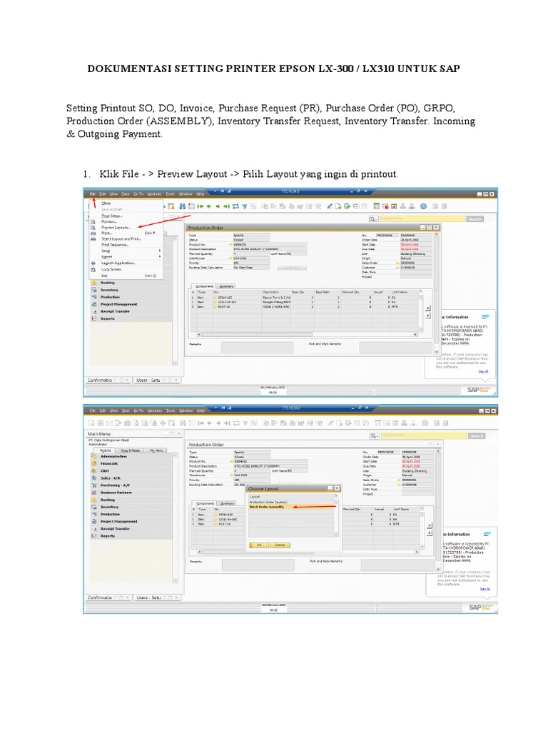 Dokumentasi Setting Printer Epson LX300 & 310 PDF