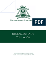 Reglamento de Titulación de La Universidad de Quintana Roo
