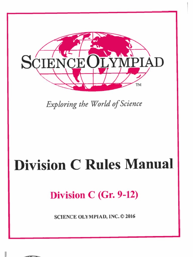 Science Olympiad Rules Manual 2016 | PDF