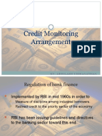 Credit Monitoring Arrangement