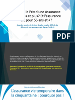 Quel est le prix d'une police d'assurance vie 50 ans et + ? Le prix pour une 55 ans et + ?