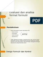 Evaluasi Dan Analisa Format Formulir