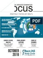 Focus (Monthly Current Affairs Notes) October-2019 PDF