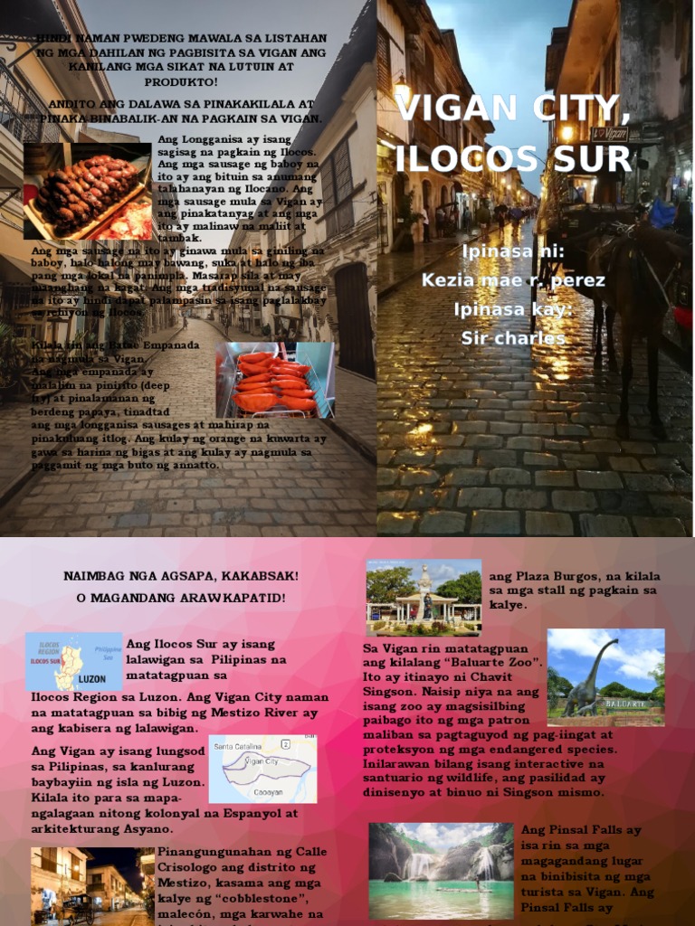 travel brochure in luzon tagalog