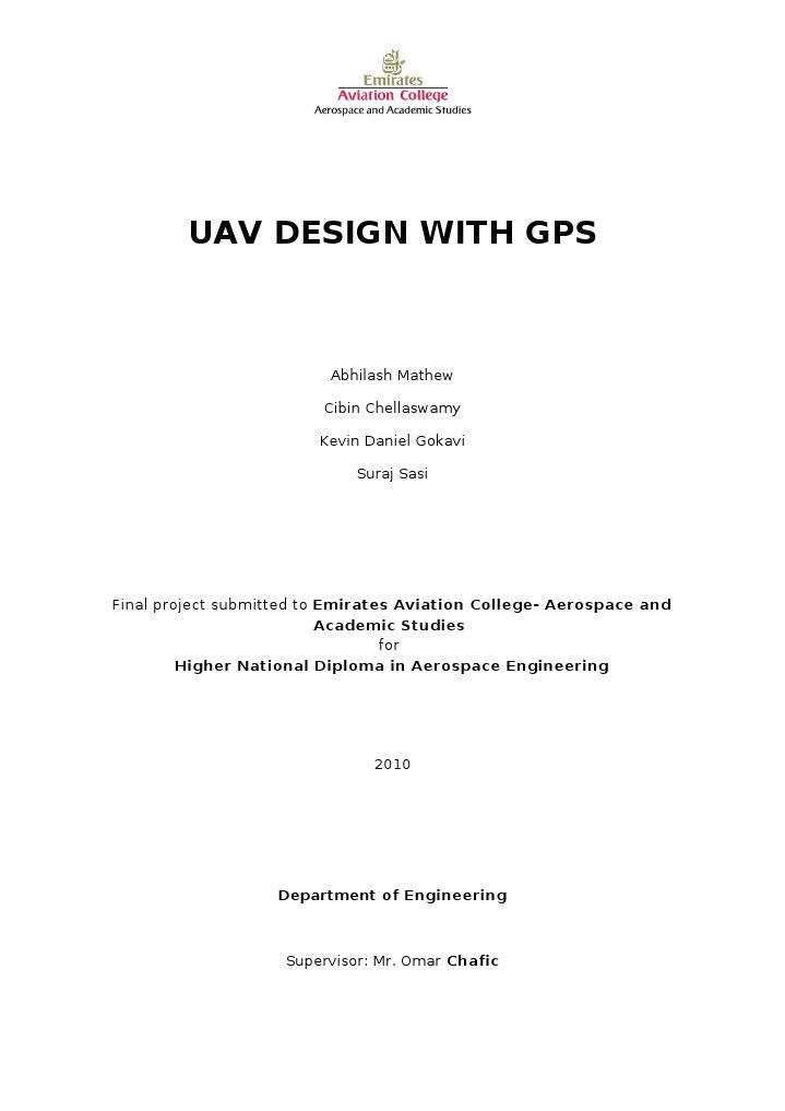 UAV Design with GPS Project | PDF | Technology & Engineering