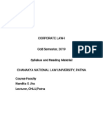 Corporate Law-I - Odd - 2019 - Course Module PDF