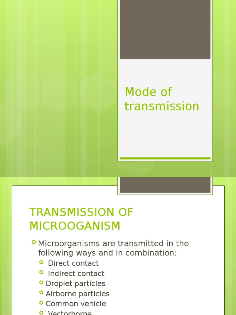 Modes of Transmission An Overview of Direct Contact