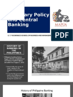 Monetary Policy and Central Banking History of Philippine Banking