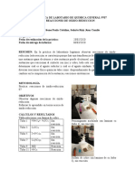 Práctica de laboratorio de química general sobre reacciones de óxido-reducción