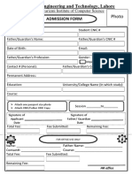 Admission Form PDF