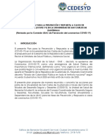 Plan Inicial Prevención y Respuesta A Casos de Coronavirus Covid-19 en Usac