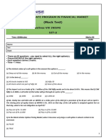 POST GRADUATE PROGRAM IN FINANCIAL MARKET MOCK TEST