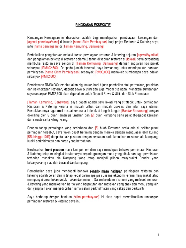 RP Restoran Ringkasan Eksekutif  PDF
