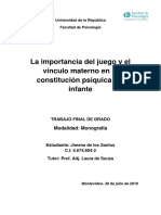 La importancia del juego y el vínculo materno en la constitución psíquica del infante